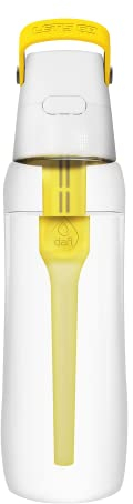 Dafi Gourde Filtrante SOLID, 1 Filtre à Charbon Actif, Jaune 0,7 L - Sans BPA Bouteille d'eau, Filtre le Chlore et autres contaminants - Gourde Sport, Gourde Paille, Bouteille d'eau de Sport