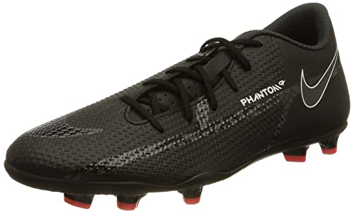 NIKE Unisex Phantom Gt2 Club Mg Sneaker, Black Summit White Bright Crimson, 9 UK