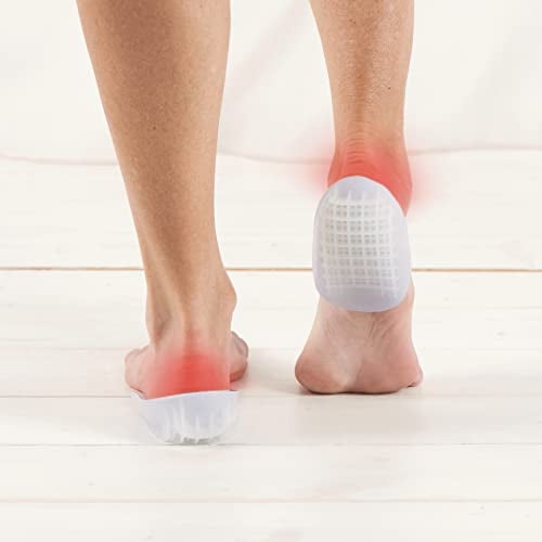 Tuli's Sport Gel-Fersenpolster – Thermoplastische Einlagen mit Mehrschichtdesign für bessere Stoßdämpfung - Fersensporn, Plantarfasziitis, Achillessehne, Schienbein - L, 15 x 9 x 0,1 cm