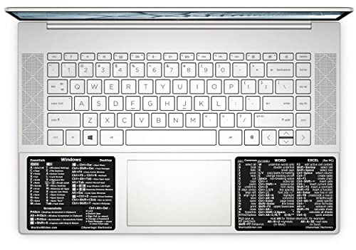 SYNERLOGIC (10 sets) Windows + Word/Excel (for PC) Shortcuts Stickers Bundle | No-Residue Laminated Vinyl Cheatsheet Windows Keyboard Stickers 89 x 76mm + 102 x 76mm (Black, Large, 10 sets)