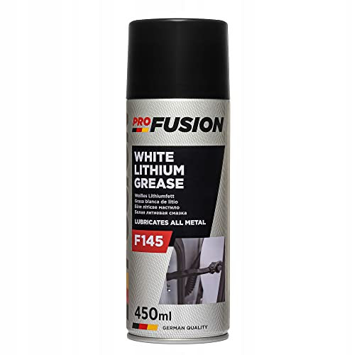 ProFusion Grasa Blanca de Litio en Spray - Resistente a la Corrosión de la Sal - para Lubricar Piezas de Metal y Plástico - Grasa Blanca de Litio - Solución Rápida y Eficaz - 450 ml