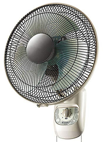 Ventilador de Pared/3 configuraciones de Velocidad/Inclinación Vertical/Funcionamiento con Cable de tracción/Motor silencioso/Rejilla de Seguridad/Montaje en Pared/Gris/Ventilador silencioso para el