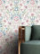 NEWROOM Papier peint Rosé Fleur Intissé - Floral Bleu Vert Feuilles Oiseaux Romantique