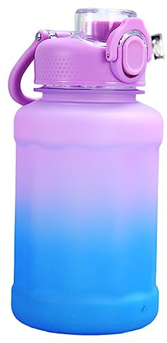 BYYLECL Wasserflasche mit Farbverlauf, 850 ml, Fitness-Sport-Wasserflasche mit Strohhalm, spülmaschinenfest, auslaufsicher, ideal für Fitness, Sport und Outdoor, Violett