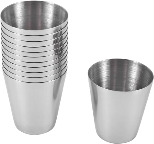 PIQIUQIU Lot de 12 gobelets en acier inoxydable, 30 ml, pour liqueur de whisky, pour le camping, les voyages, le café, le thé, le whisky, etc