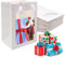 INHEMING 10 Stück Einkaufstaschen Geschenkverpackung Box, Kraftpapier Tüten Geschenkbox, Papiertüten Kraftpapier Geschenktüten,Geschenktüte mit Fenster Für Geburtstag, Hochzeit, Party