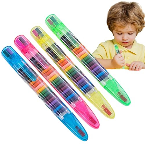 Maciun Drawing Pencils for Artists, Oil Painting Pens, 4-Piece 20-Colour Marker Set with Safe Lacquer - Drawing Pens, Colour Marker Set, Odourless Permanent Markers, Wax Crayons for