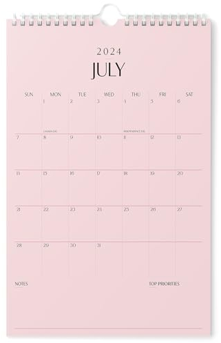 Kalender 2024-2025 - Vertikal 11x17 2024 Wandkalender läuft bis Dezember 2025 - Einfache Planung mit dem ästhetischen Wandkalender 2024-2025 monatlich - Karto - Alles Rosa