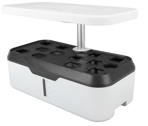 Hydrokultur-Gartenpflanzer, Indoor-Hydrokultur-Anbausystem-Set mit LED-Wachstumslichtern, 12-Loch-Design, für Kräuter, Gemüse, Pflanzen, Blumen (EU-Stecker)