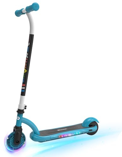 EVERCROSS E5 Elektroscooter, E Scooter für Kinder 4-8 Jahren, bis zu 8KM/H & 4KM Reichweite mit 4'' Beleuchtetes Vorderrad & Buntem LED-Streifen, Leichter Elektroroller Kinder