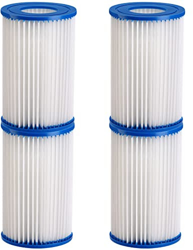 Monzana® Filterkartuschen Größe II 138x105mm 4er Set Typ H Auswaschbar Wasserfilter für Pool Whirlpool Schwimmbecken SPA