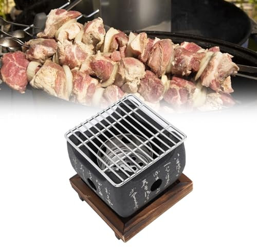 Japanese BBQ Grill, Japanese Barbecue Grill Portable Barbecue Stove Japanese Food Charcoal Stove,BBQ Plate Household Barbecue Tools Accessories (16.5x14.5cm/19.5x18cm)