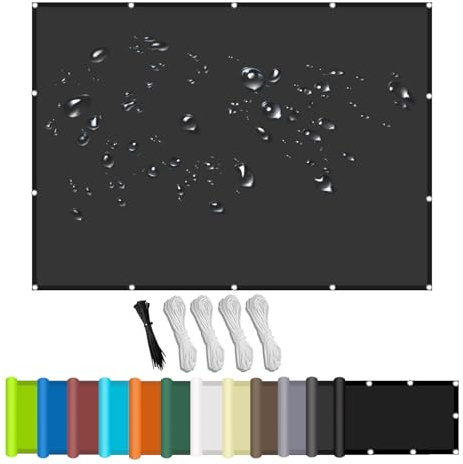 Sonnensegel Rechteckig,Segeltuch mit ösen,Viele Größe und Farben, Schattierungsnetz inkl Befestigungsseile, UV-Schutz, Wetterfest für Garten Terrasse Balkon Anthrazit 1x3.4m