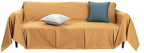 Wasserdichter Antifouling-Stoff-Sofa-Überwurf, universal, Anti-Kratz-Möbelabdeckung für Wohnzimmer, Dekoration, Sofadecke, Gelb, 180 x 360 cm