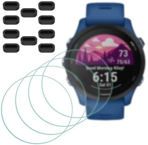 Xiciki 4Pcs Protection Ecran pour Garmin Forerunner 255/255 Music, 41mm Protecteur D'écran Dureté 9H Compatible avec Garmin Forerunner 255/255 Music Smartwatch avec 10 Pièces Bouchons Anti-Poussière