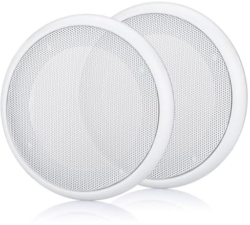 MACHSWON 2PCS 5 in White Round Speaker Grill Covers - Universal Surface-Mount Ceiling Speaker/Hole Covers for Home Theater, RV or Marine Installation