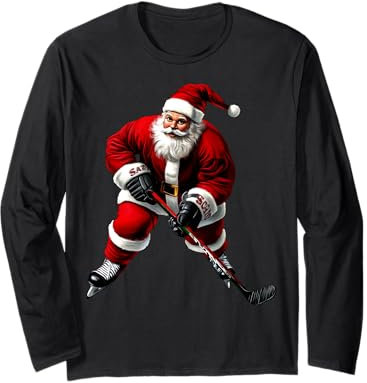 Weihnachten Eishockeyspieler Langarmshirt