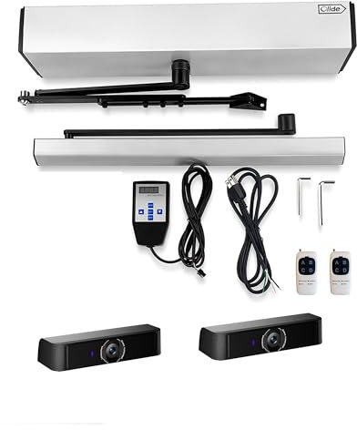 Olide Electric Swing Door Opener with 2PCS Surface-Mounted AI Human Detection Sensor Detecting Human Figure and Auto Open Door