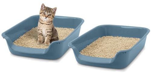 2er Sparpack Schalentoilette Katzentoilette Junior mit extra niedrigem Einstieg 55 x 39 x 13 cm
