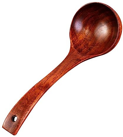 EQEQE Cucharas de Madera for cocinar, 1 Cuchara de Madera for cocinar, cucharas de Sopa, cucharas Grandes, Cuchara de Estilo japonés, Cuchara de Mesa, Cuchara de Sopa, Cuchara de Mango Largo