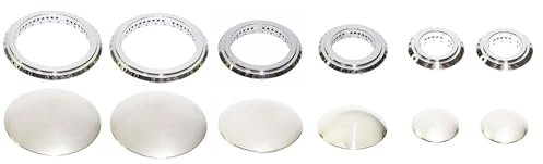 Franza - Kit anelli spartifiamma per Smeg completi di coperture in acciaio inox modello Renzo Piano per cucina piano cottura 6 fuochi - SM10/C