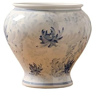 Xilin-872 Flower Pot Ceramic Plant Pot Blue and White Porcelain Light Luxury Chinese Retro Style Large Caliber Flower Pot Garden Pots