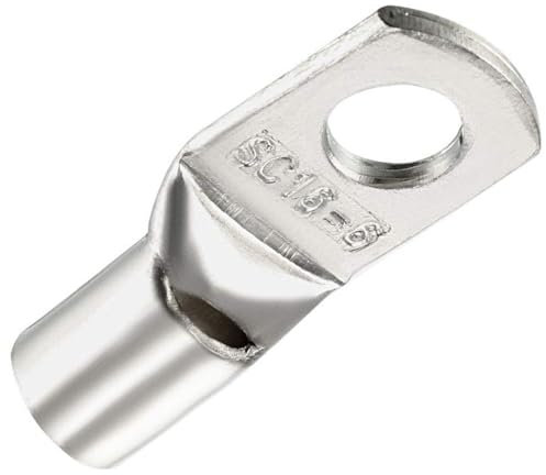 TOP-VIGOR 10Pcs 6 AWG Copper Wire Lug SC16-6, Crimp Ring Terminals Cable Lugs Bolt Hole, Battery Cable Ends Eyelets Connectors for Car Boat Auto Electrical Use