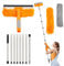 Lapluied 4M/157 Long Reach Window Cleaning Equipment, 3 in 1 Telescopic Window Cleaner, 270° Rotating Squeegee Window Cleaning Kit with 10 Extendable Pole for Indoor/Outdoor High Window,Orange
