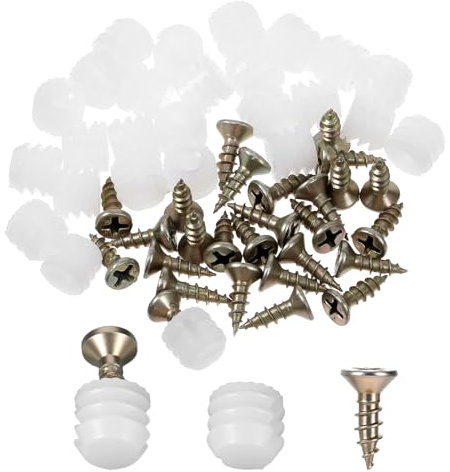 25 tacos de plástico con tornillos, bisagra de expansión para puertas de armarios, reparación de muebles y bisagras de puerta