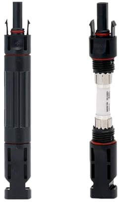 Solar Sicherungsstecker 15A, 2 Stück Solar PV Diodenstecker, Stecker & Buchse Wasserdichter Inline Sicherungshalter mit MC4 Sicherung für Solarpanel, Controller & Wechselrichter in Photovoltaik System