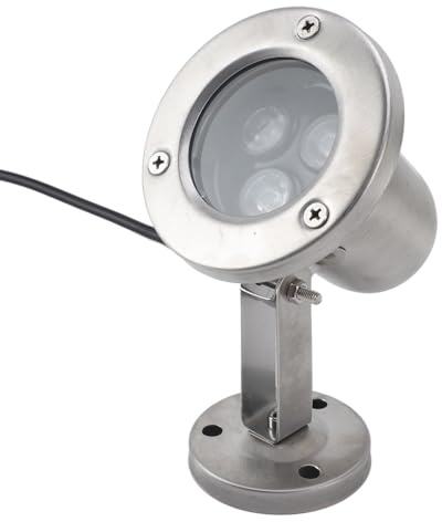 Yosoo Health Gear Submersible LED Pond Light 3W, IP68 Waterproof Stainless Steel Underwater Spotlight, Warm White for Garden Fountains Outdoor Landscape