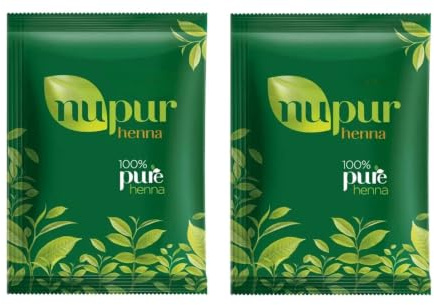 Nupur Henna Hair Colour 400g – Henna-Based Hair Colour Powder | Easy Home Application | Suitable for Various Hair Types (Pack of 2)
