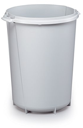 Durable Abfallbehälter Durabin Round, Mülltonne, 40 Liter, grau, 1800519050 | Runder Mülleimer aus Polypropylen, mit Tragegriffen, für Müllsammlung und Recycling, Ø 42,5 cm, Höhe 52 cm