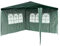 Garten Pavillon 3 x 3 m, wasserdicht, inklusive 2 Seitenwänden mit je 3 Fenstern, Heringe, Abspannseile, Eckverbinder, Material PE-Plane 110 g/m², Metallgestänge lackiert, Stecksystem, grün-weiß