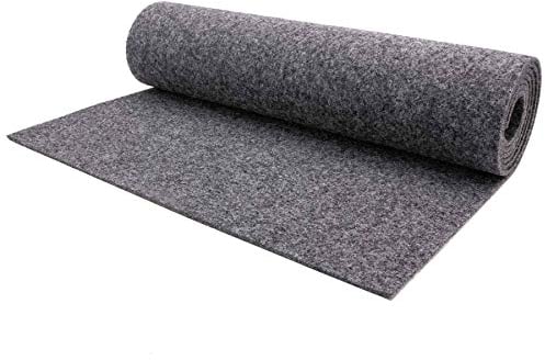 Primaflor Nadelfilz Meterware TURBO B1 – Grau, 2,00m x 5,00m, Robuster, Trittschalldämmender Teppich Bodenbelag für Wohn- und Büroräume