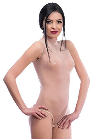 Evoni Damenbody ohne Ärmel mit Halbkragen XL beige