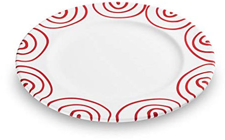 GMUNDNER KERAMIK Dessertteller Gourmet Durchmesser : 22 cm Rotgeflammt Geschirr, handgemacht in Österreich