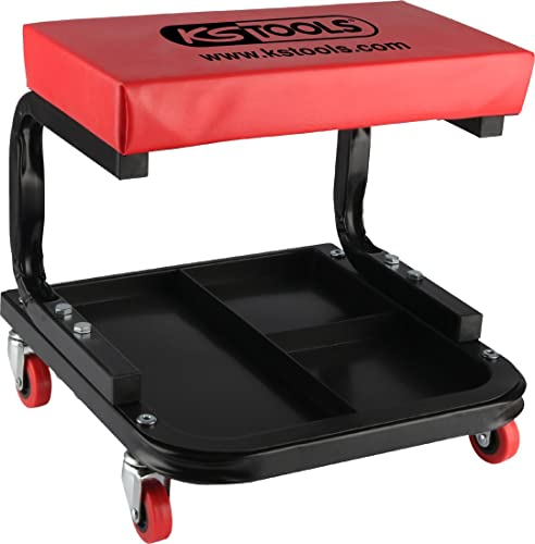 KS Tools 500.8020 Taburete de taller, con ruedas, 440x360x360mm