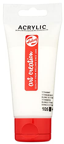 Talens Art Creation Acrylfarbe - Titanium Weiß 105-75 ml Tube - Deckend mit ausgezeichneter Lichtechtheit - Vielseitig einsetzbar auf Leinwand, Papier und mehr
