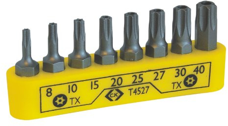 C.K T4527 Schraubendreher-Bit Satz für Sicherheits-Torxschrauben, 25 mm -