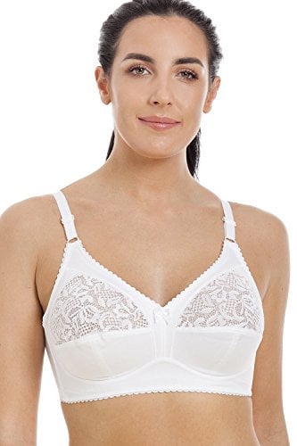 Camille Womens Non Wired Half Lace Soft Cup Bra 38DD