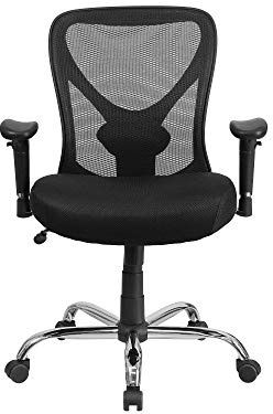 Flash Furniture Big & Tall Office Chair | Adjustable Height Mesh Swivel Office Chair with Wheels