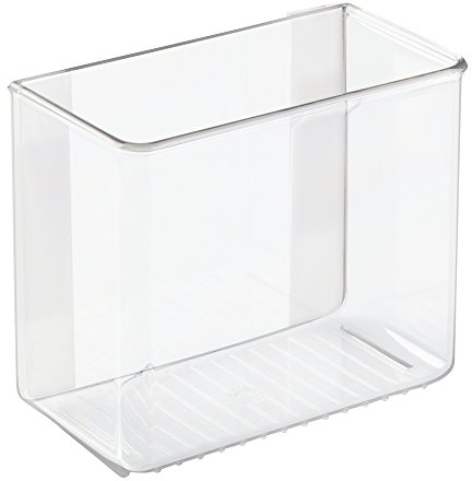 iDesign 66100EU Affixx Selbstklebender Küchen-Organizer, Starke Haftkraft, Rückstandslos zu entfernen, 7,5 cm x 15,25 cm x 12,75 cm, durchsichtig, kunstoff