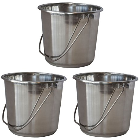 SSB132SET Small Stainless Steel Bucket Set – 3Piece