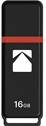 KODAK Clé USB 16Go Classic K102 - USB 2.0, Compatibilité Universelle, Lecture 15MB/s, Écriture 5MB/s, Compactes 54x12x6mm - Noir