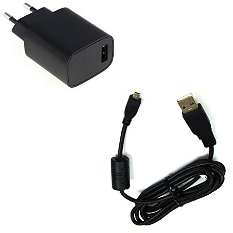 bg-akku24 Ladegerät und Ladekabel, Datenkabel, USB-Kabel für Panasonic Lumix DMC-XS1, DMC-FS45, DMC-FS50, DMC-SZ1, DMC-SZ3, DMC-SZ5, DMC-SZ7, DMC-SZ8, DMC-SZ9, DMC-SZ10