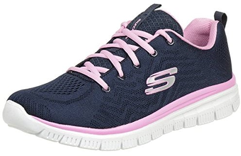 Skechers Graceful Get Connected, Sneaker Donna, Navy Mesh Pink Trim, 40 EU
