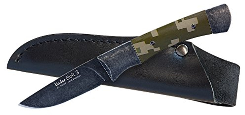 Linder BOLT 3,440A blackwashed, G10 camouflage, Klinge 7 cm, Fahrtenmesser