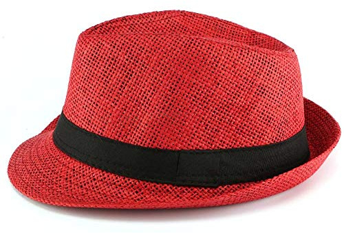 Nyls Création Chapeau Paille Enfant Rouge Mylko 6 a 11 Ans - Garçon