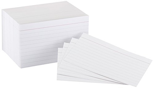 Amazon Basics Heavy Weight Ruled Index Cards for Studying and Note Taking, White, 3 x 5, 300 Count (Pack of 3)